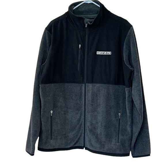 J America Sportswear Men's U.S. Army 1775 Zip Front Jacket Gray Black Size L NWT - Picture 1 of 6